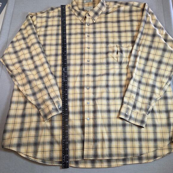 Cutter & Buck Men’s 4XT Yellow Black Plaid Flannel Button Shirt - Picture 5 of 11